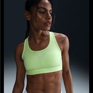 Nike Swoosh Medium Support Padded Racerback Womens XL Sports Bra Barely Volt